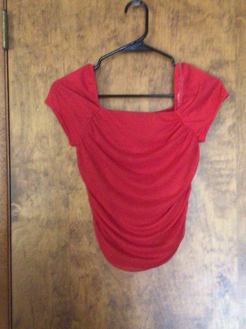 Ragdoll Red Draped Short-Sleeve Women's Top